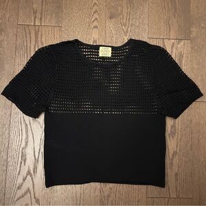 Ronny Kobo Collection Black Mesh Crop Top